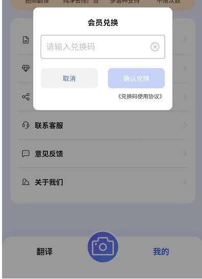 输入兑换码进行兑换